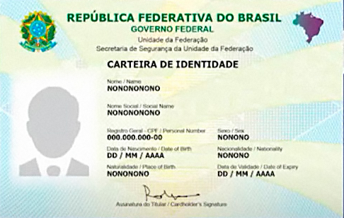 Documento de Identificação Nacional dos Brasileiros Imagem de carteira de identidade