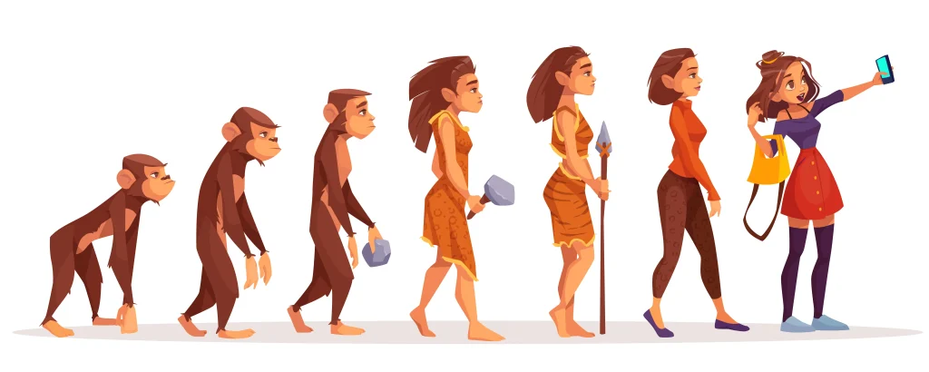 De modernos a pós-modernos (da esquerda para direita). Texto sobre individualidade.