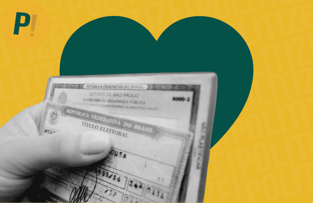 Mão segurando documentos necessários para votar