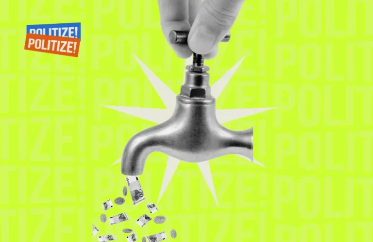 Torneira aberta simulando dinheiro sendo gasto